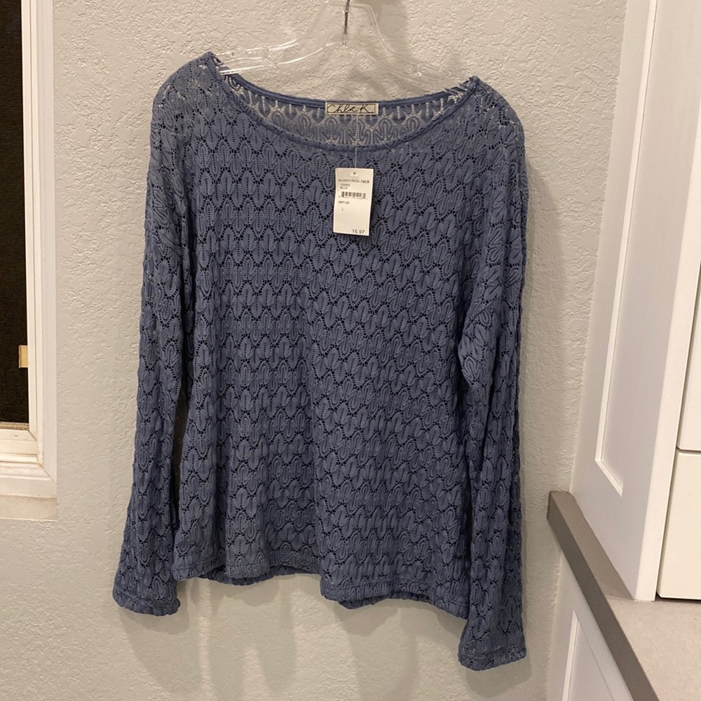 Chloe K periwinkle blue lightweight top NWT